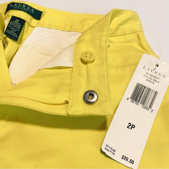 NEW! RALPH LAUREN Canary Buttercup Yellow PETITE PANTS Cute Happy NWT SIZE 2P - Picture 9 of 12